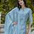 sky-blue chanderi silk festive kurta set