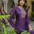 purple silk blend festive kurta set