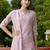 baby-pink chanderi silk festive kurta set