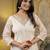 off-white shimmer silk festive wear long kurti