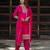 pink silk blend festive kurta set