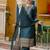 teal-green silk blend festive kurta set