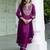 purple silk blend festive kurta set