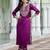 purple silk blend festive kurta set