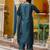 teal-green silk blend festive kurta set