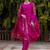 rani-pink jacquard festive kurta set