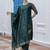 green jacquard festive kurta set