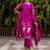rani-pink jacquard festive kurta set