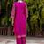 rani-pink jacquard festive kurta set