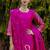 rani-pink jacquard festive kurta set
