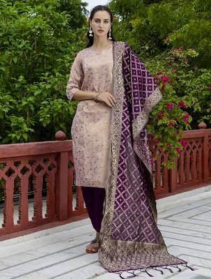 light-pink cotton silk festive kurta set 1