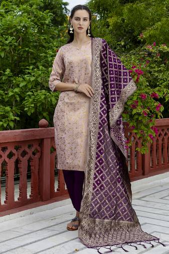 light-pink cotton silk festive kurta set