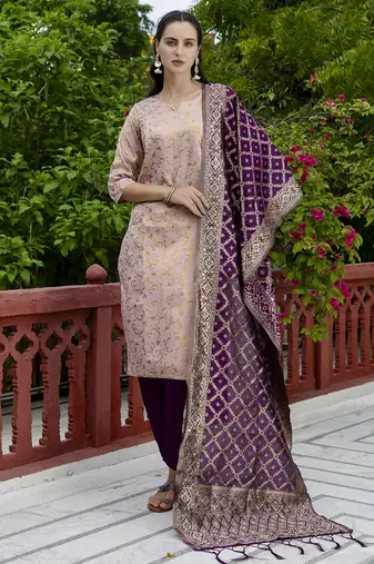 light-pink cotton silk festive kurta set