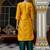 yellow cotton silk festive kurta set