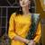 yellow cotton silk festive kurta set