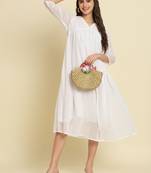 white chiffon festive wear long kurti