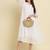 white chiffon festive wear long kurti