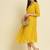 yellow chiffon festive wear long kurti