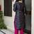 navy-blue cotton silk festive kurta set