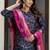 navy-blue cotton silk festive kurta set