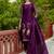 purple jacquard festive kurta set