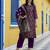 dark-purple cotton silk festive kurta set