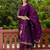 purple jacquard festive kurta set
