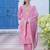 pink chanderi silk festive kurta set