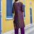 dark-purple cotton silk festive kurta set