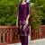purple jacquard festive kurta set