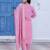 pink chanderi silk festive kurta set