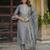 grey chanderi silk festive kurta set