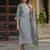 grey chanderi silk festive kurta set
