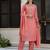 orange chanderi silk festive kurta set