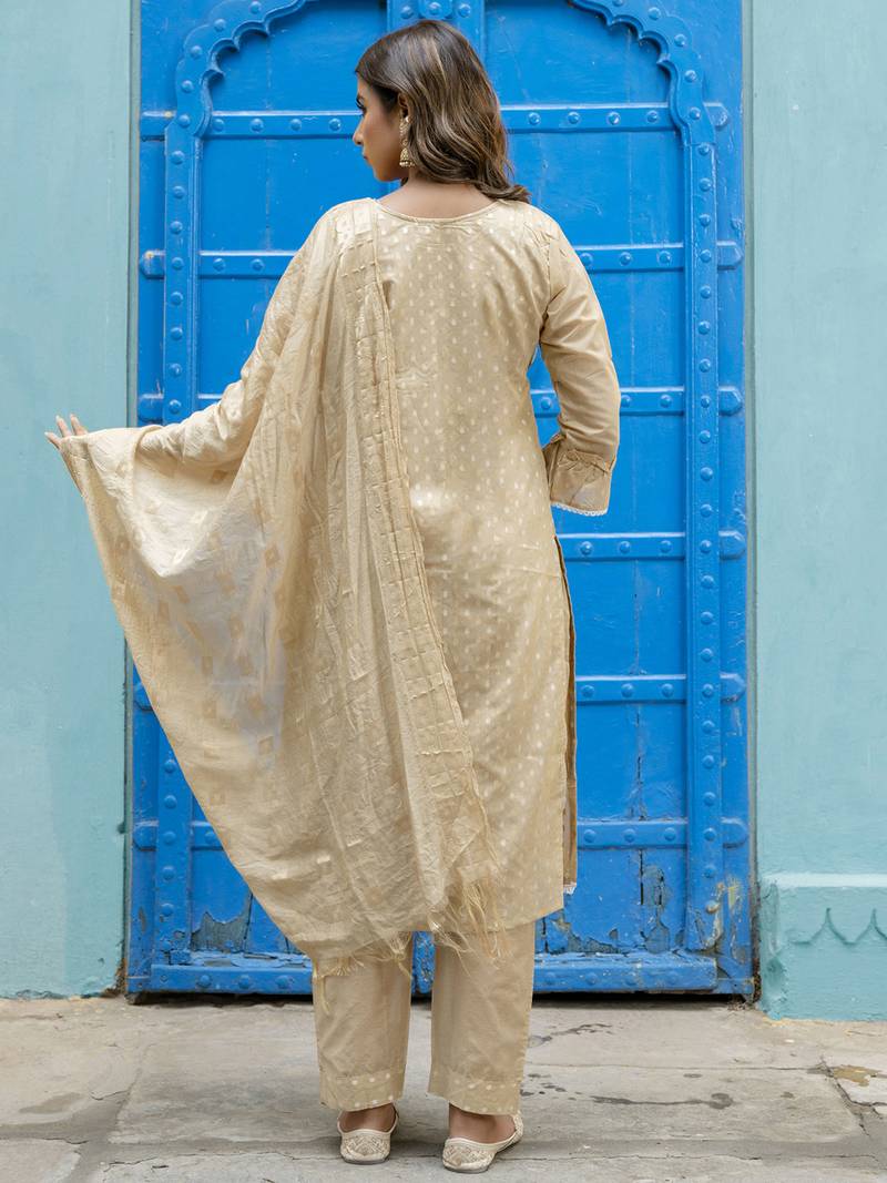 chiku chanderi silk festive kurta set