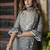 grey chanderi silk festive kurta set