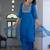 teal silk blend festive kurta set