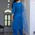 teal silk blend festive kurta set