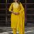 yellow chinon festive kurta set