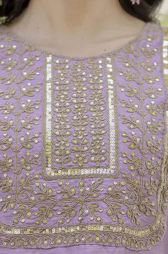 baby-pink silk blend festive kurta set