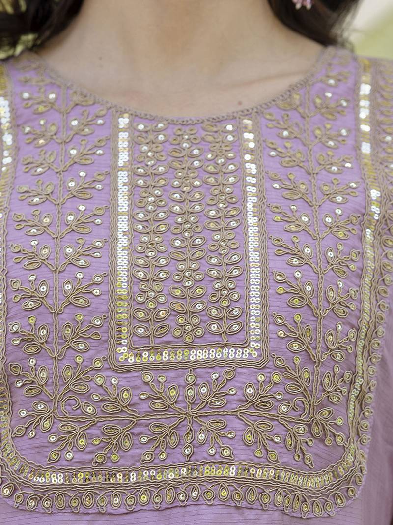 baby-pink silk blend festive kurta set