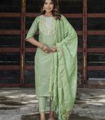 pear chanderi silk festive kurta set