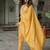 yellow chanderi silk festive kurta set