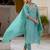 blue chanderi silk festive kurta set
