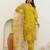 yellow shimmer silk festive kurta set