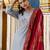sky-blue silk blend festive kurta set