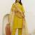 yellow shimmer silk festive kurta set