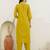 yellow shimmer silk festive kurta set