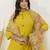 yellow shimmer silk festive kurta set