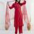 rani-pink shimmer silk festive kurta set